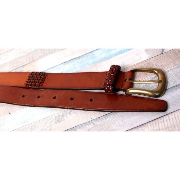Fossil TAN BROWN GENUINE LEATHER 1 1/8"Wd DRESS CASUAL WOMEN'S BELT Sz M (F60 - Picture 8 of 9